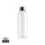 Leakproof water bottle with metallic lid Transparent