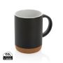 Ceramic mug with cork base 280ml Black