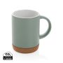 Ceramic mug with cork base 280ml Green