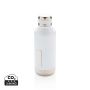 Leak proof vacuum bottle with logo plate White