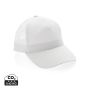 Impact AWARE™ Brushed rcotton 5 panel trucker cap 190gr White