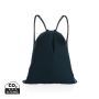 Impact AWARE™ recycled cotton drawstring backpack 145g Navy Blue