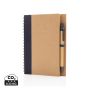 Kraft spiral notebook with pen Blue