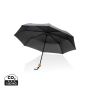 20.5" Impact AWARE™ RPET 190T Pongee bamboo mini umbrella Black