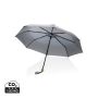 20.5" Impact AWARE™ RPET 190T Pongee bamboo mini umbrella Dark grey
