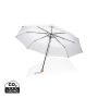 20.5" Impact AWARE™ RPET 190T Pongee bamboo mini umbrella White