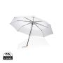 20.5" Impact AWARE™ RPET 190T Pongee bamboo mini umbrella White