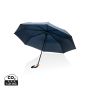 20.5" Impact AWARE™ RPET 190T Pongee bamboo mini umbrella Navy Blue