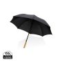 23" Impact AWARE™ RPET 190T auto open bamboo umbrella Black