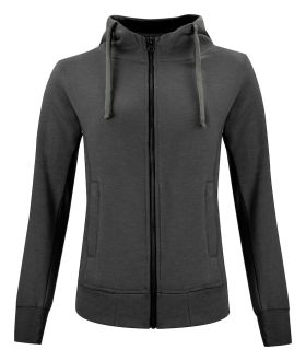Classic Hoody Full Zip Women Anthracite Melange