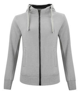 Classic Hoody Full Zip Women Grey Melange