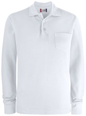 Basic Polo Pocket L/S White