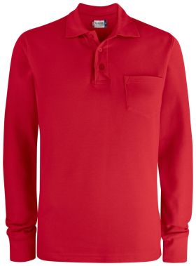 Basic Polo Pocket L/S Red