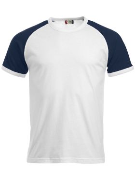 Raglan-T White/Navy blue