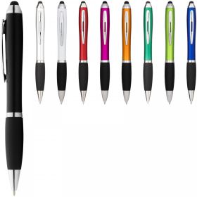 Nash coloured stylus ballpoint pen with black grip (black ink) Silver