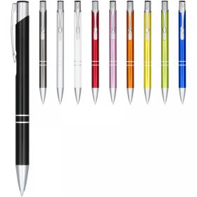 Moneta anodized aluminium click ballpoint pen (blue ink) Silver