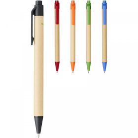 Berk recycled carton and corn plastic ballpoint pen (black ink) Orange