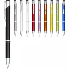 Moneta anodized aluminium click ballpoint pen (black ink) White