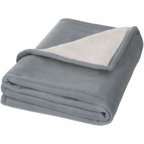 Springwood soft fleece and sherpa plaid blanket Grey