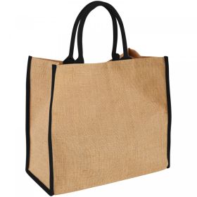 Harry coloured edge jute tote bag 25L Beige