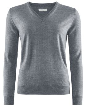 W's Wilton Merino V-Neck Grey