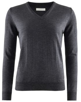 W's Wilton Merino V-Neck Dark grey