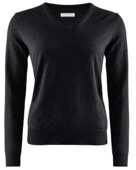 W's Wilton Merino V-Neck Black