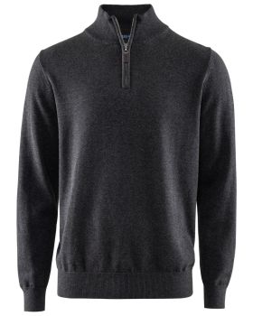 Brockton Cotton Halfzip Dark grey