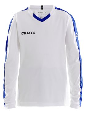 Progress Jersey Contrast LS Jr White/Club Cobolt
