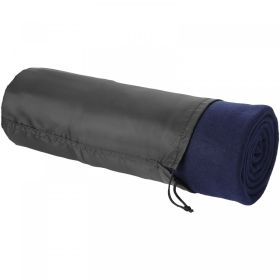 Huggy fleece plaid blanket with carry pouch 150x120 cm Navy Blue