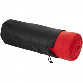 Huggy fleece plaid blanket with carry pouch 150x120 cm Red
