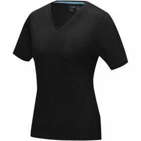 Kawartha short sleeve women's organic V-neck t-shirt Solid black