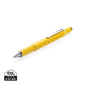 5-in-1 aluminium toolpen yellow