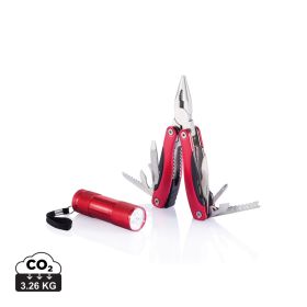 Multitool and torch set red