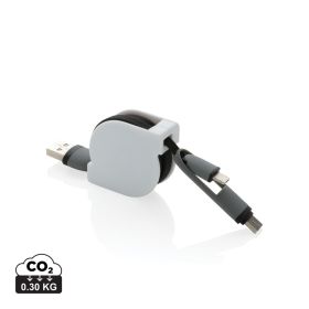 3-in-1 retractable cable Black