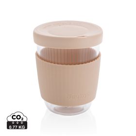Ukiyo borosilicate glass with silicone lid and sleeve Brown
