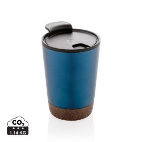 Cork coffee tumbler blue