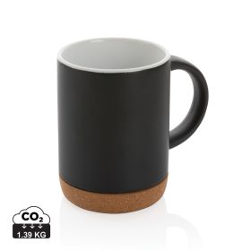 Ceramic mug with cork base 280ml Black