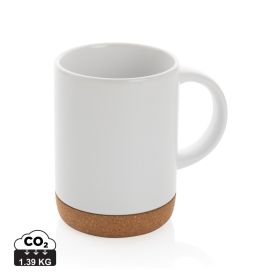 Ceramic mug with cork base 280ml White