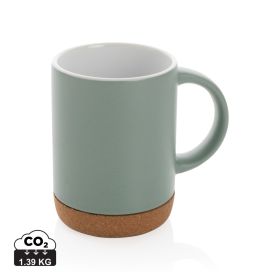 Ceramic mug with cork base 280ml Green