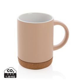Ceramic mug with cork base 280ml Brown