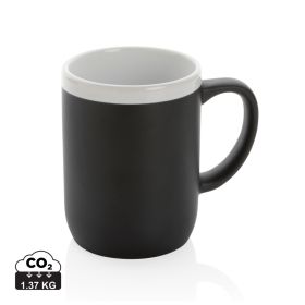 Ceramic mug with white rim 300ml Black