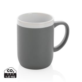 Ceramic mug with white rim 300ml Grey