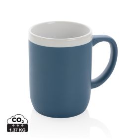 Ceramic mug with white rim 300ml Blue