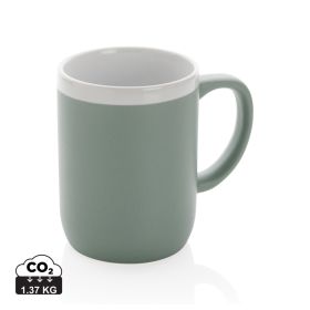 Ceramic mug with white rim 300ml Green