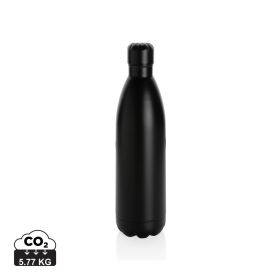 Solid colour vacuum stainless steel bottle 1L Black
