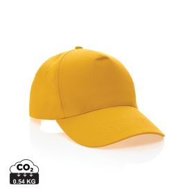 Impact 5 panel 190gr Recycled cotton cap with AWARE™ tracer yellow