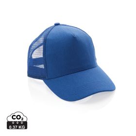 Impact AWARE™ Brushed rcotton 5 panel trucker cap 190gr blue