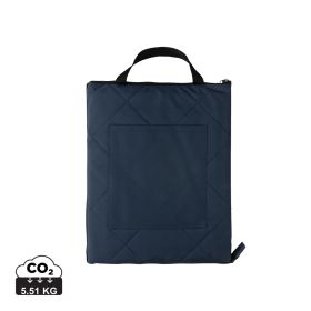 Impact Aware™ RPET foldable quilted picnic blanket Navy Blue