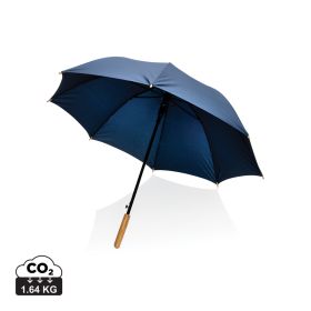 23" Impact AWARE™ RPET 190T auto open bamboo umbrella Navy Blue